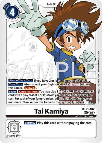 Tai Kamiya Reprint BT21-102 SEC Advanced Booster Digimon Generation Digimon card
