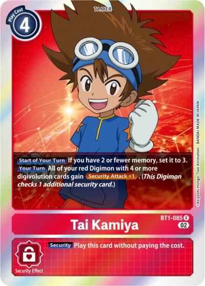 Tai Kamiya Resurgence Booster Reprint BT1-085 R Resurgence Booster Digimon card