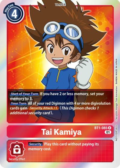 Tai Kamiya ST 11 Special Entry Pack BT1-085 R Release Special Booster 1.0 Digimon card