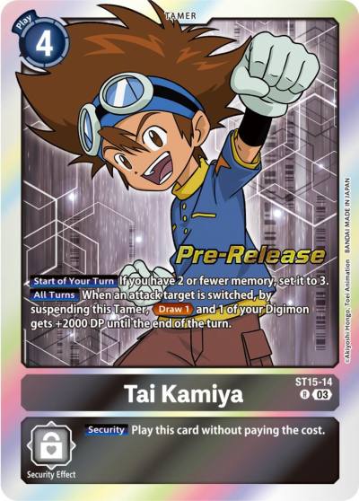 Tai Kamiya ST15-14 R Starter Deck 15: Dragon of Courage Pre-Release Cards Digimon card