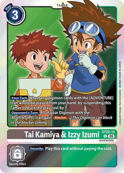Tai Kamiya and Izzy Izumi ST20-13 R Starter Deck 20: Protector of Light Digimon card