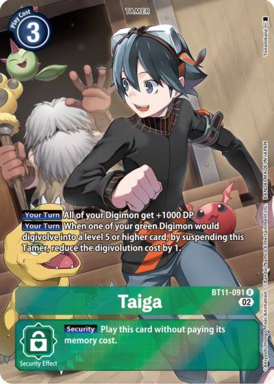 Taiga Alternate Art BT11-091 R Dimensional Phase Digimon card