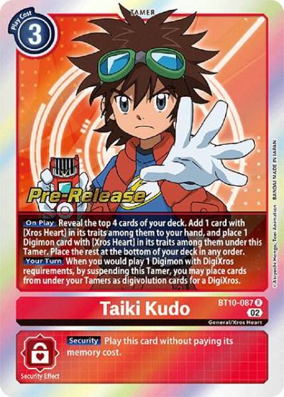 Taiki Kudo BT10-087 R Xros Encounter Pre-Release Cards Digimon card