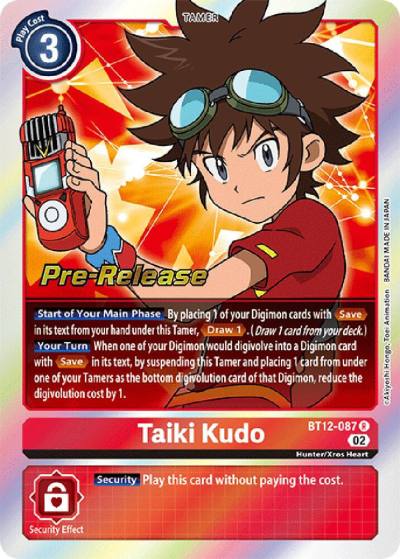 Taiki Kudo BT12-087 R Across Time Pre-Release Cards Digimon card