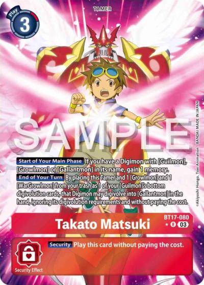Takato Matsuki Alternate Art BT17-080 R Secret Crisis Digimon card