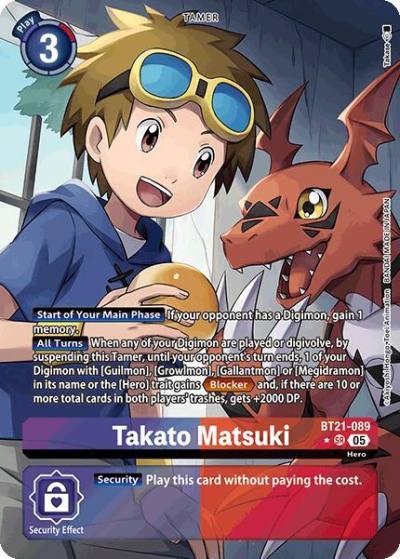 Takato Matsuki Alternate Art BT21-089 SR World Convergence Digimon card