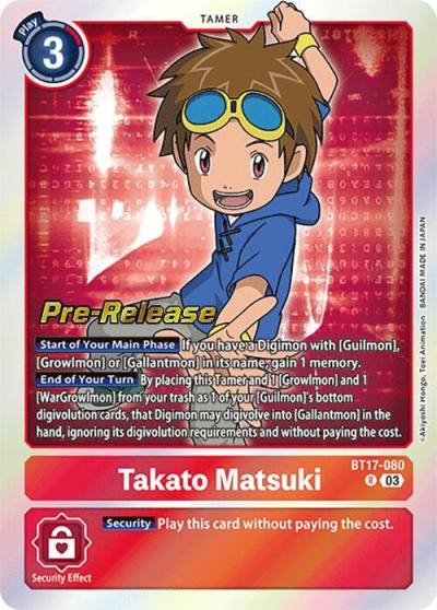 Takato Matsuki BT17-080 R Secret Crisis Pre-Release Cards Digimon card