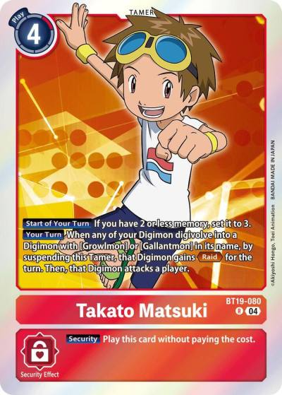 Takato Matsuki BT19-080 R Release Special Booster 2.5 Digimon card