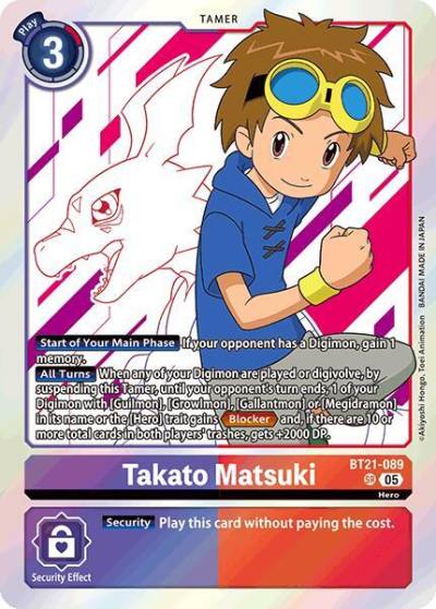 Takato Matsuki BT21-089 SR World Convergence Digimon card