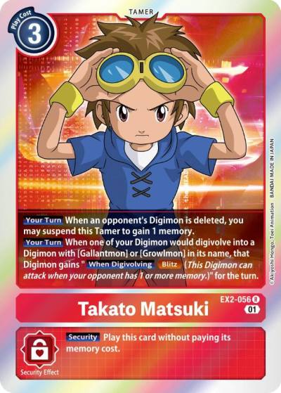 Takato Matsuki EX2-056 R Digital Hazard Digimon card