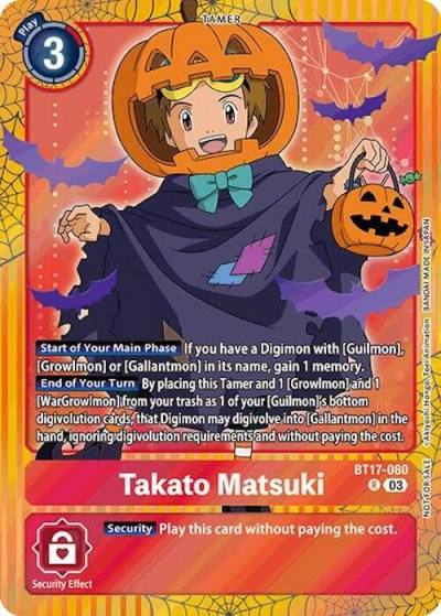 Takato Matsuki Halloween Event 2024 BT17-080 R Secret Crisis Digimon card