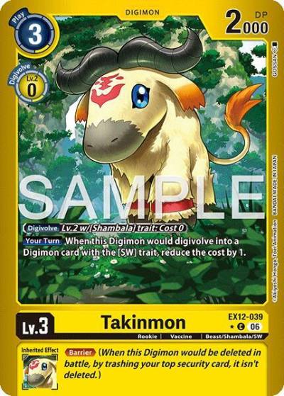Takinmon Limited Foil EX12-039 C Digital World Shambala Digimon card