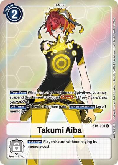 Takumi Aiba Box Topper BT5-091 R Battle of Omni Digimon card