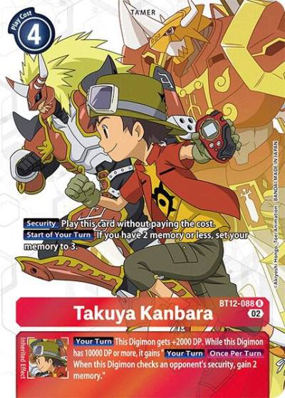 Takuya Kanbara Alternate Art BT12-088 R Across Time Digimon card