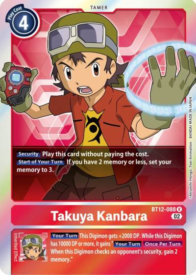 Takuya Kanbara BT12-088 R Across Time Digimon card