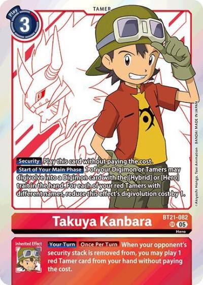Takuya Kanbara BT21-082 SR World Convergence Digimon card