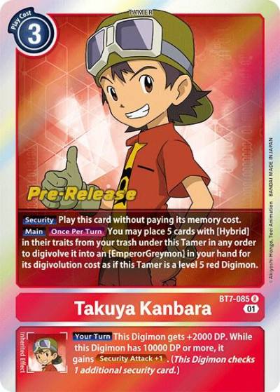 Takuya Kanbara BT7-085 R Next Adventure Pre-Release Cards Digimon card