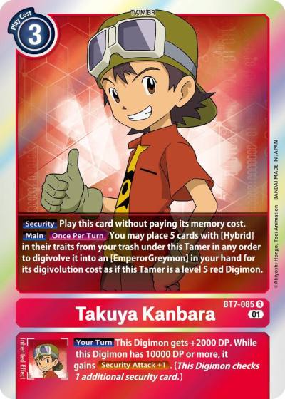 Takuya Kanbara BT7-085 R Next Adventure Digimon card