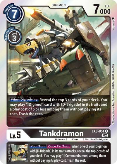 Tankdramon EX3-051 R Draconic Roar Digimon card