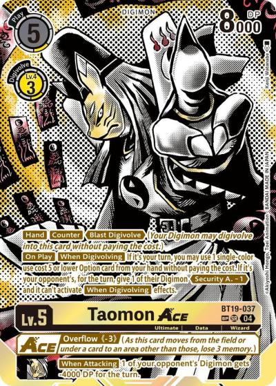 Taomon ACE Textured BT19-037 SR Release Special Booster 2.5 Digimon card