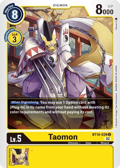 Taomon BT10-039 U Xros Encounter Digimon card