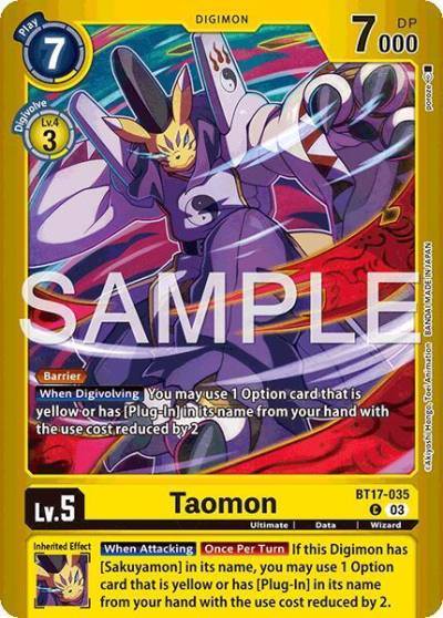 Taomon BT17-035 C Limited Card Pack -Billion Bullet- Digimon card