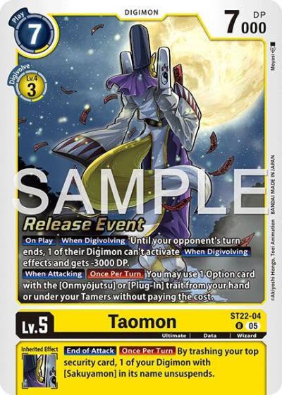 Taomon ST22-04 R Starter Deck 22: Amethyst Mandala Advanced Deck Set Release Event Cards Digimon card