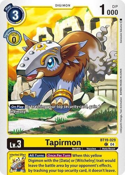 Tapirmon BT19-029 C Release Special Booster 2.0 Digimon card