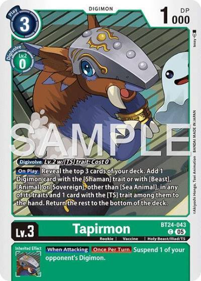 Tapirmon BT24-043 C Time Stranger Digimon card