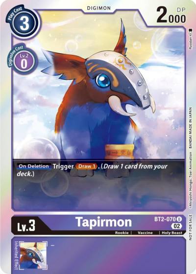 Tapirmon Official Tournament Pack Vol8 BT2-070 U Release Special Booster 1.0 Digimon card