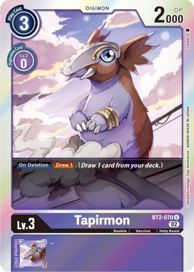 Tapirmon Resurgence Booster Reprint BT2-070 U Resurgence Booster Digimon card