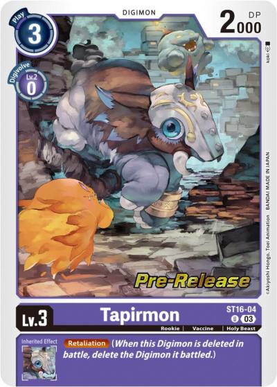 Tapirmon ST16-04 U Starter Deck 16: Wolf of Friendship Pre-Release Cards Digimon card