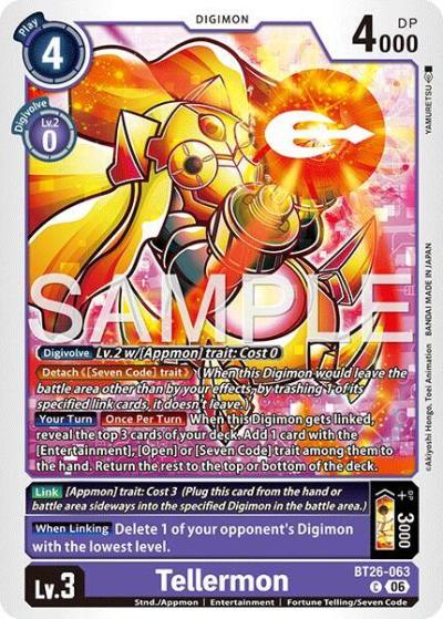 Tellermon BT26-063 C Timeless Bonds Digimon card