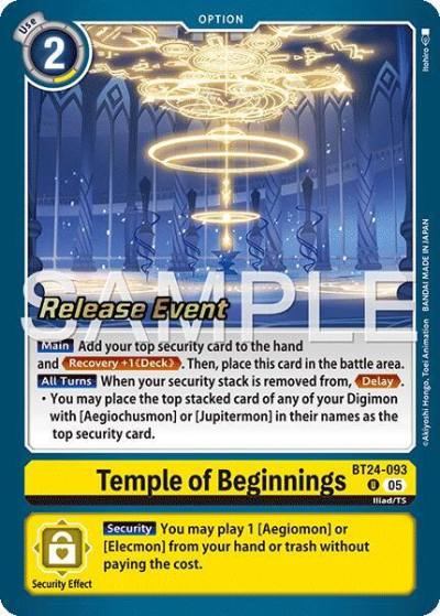 Temple of Beginnings BT24-093 U Time Stranger Release Event Cards Digimon card