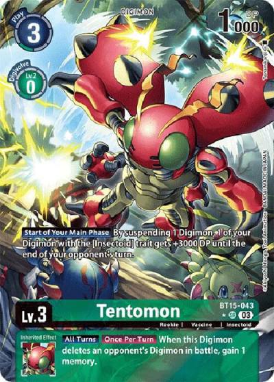 Tentomon Alternate Art BT15-043 SR Exceed Apocalypse Digimon card
