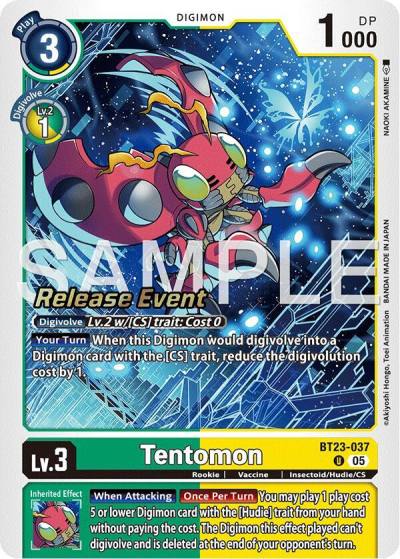 Tentomon BT23-037 U Hackers' Slumber Release Event Cards Digimon card