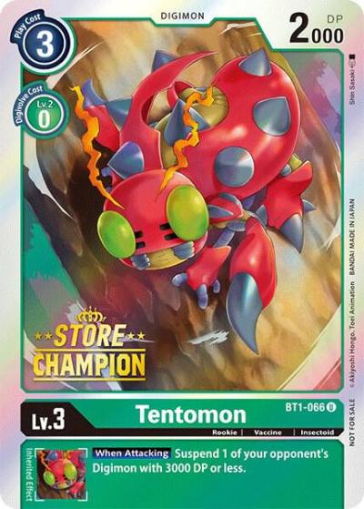 Tentomon Store Champion BT1-066 U Release Special Booster 1.0 Digimon card