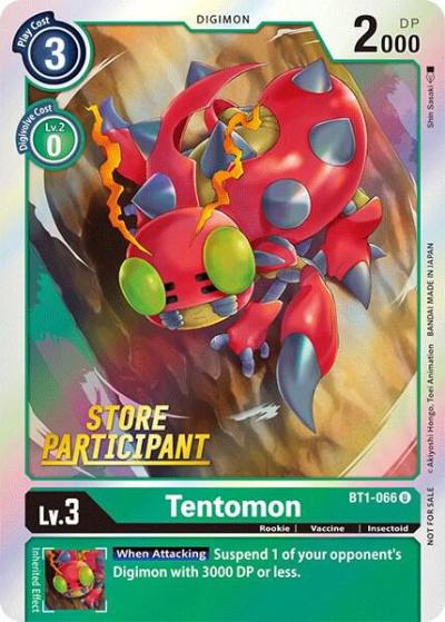 Tentomon Store Participant BT1-066 U Release Special Booster 1.0 Digimon card