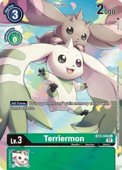 Terriermon 1 Year Anniversary Box Topper BT3-046 U Release Special Booster 1.0 Digimon card