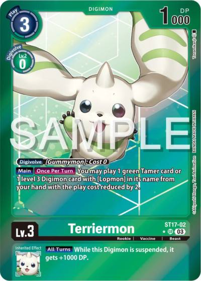 Terriermon Advanced Deck Set Double Typhoon Secret Pack ST17-02 SR Starter Deck 17: Double Typhoon Advanced Deck Set Digimon card