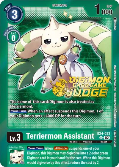 Terriermon Assistant Alternate Art Judge Pack 4 EX4-033 R Alternative Being Booster Digimon card