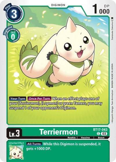 Terriermon BT17-043 C Secret Crisis Digimon card