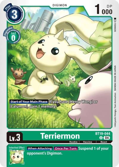 Terriermon BT19-044 U Release Special Booster 2.5 Digimon card