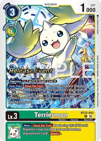 Terriermon BT22-043 U Cyber Eden Release Event Cards Digimon card