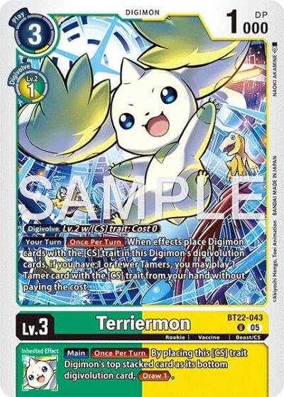 Terriermon BT22-043 U Cyber Eden Digimon card