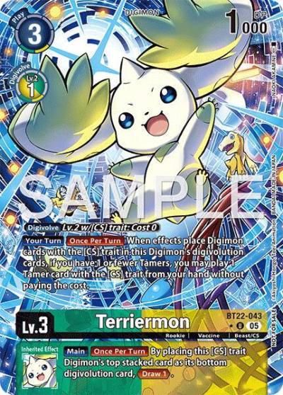 Terriermon Box Topper BT22-043 U Cyber Eden Digimon card