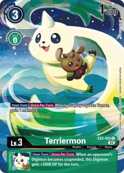 Terriermon Digimon Illustration Competition Pack 2022 EX2-025 R Dimensional Phase Digimon card