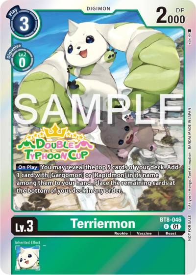 Terriermon Double Typhoon Cup Winner BT8-046 U New Awakening Digimon card