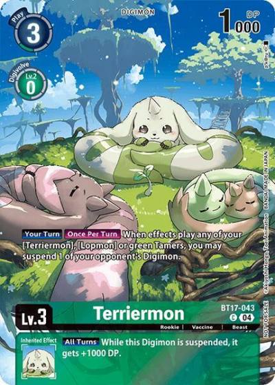 Terriermon Legend Pack 2024 Box Topper BT17-043 C Chain of Liberation Digimon card