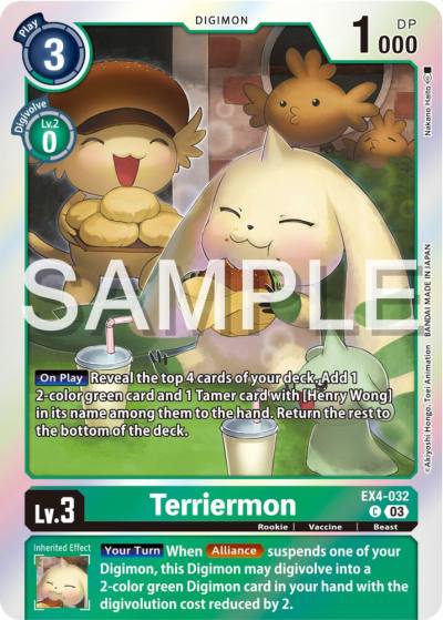 Terriermon Reprint EX4-032 C Starter Deck 17: Double Typhoon Advanced Deck Set Digimon card